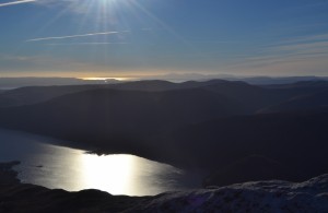 Loch Lomond Ailsa Craig in the far distance from Ben Lomond summit 