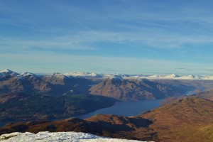 Looking North Arrochar Alps in the foreground from Ben Lomond summit 